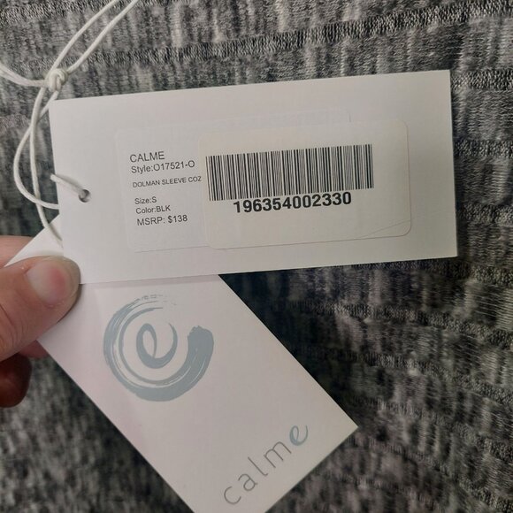 Calme By Johnny Was Women's Gray Dolman Long Sleeve Knit Top Size Small Soft - Picture 7 of 10